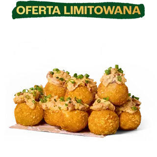 SMAŻONE OSTRE KULKI SEROWE Z SOSEM KURKOWYM 8 SZT.