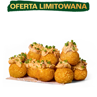 SMAŻONE OSTRE KULKI SEROWE Z SOSEM KURKOWYM 8 SZT.