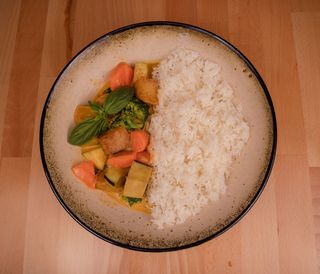 49 Arroz Con Curry Amarillo Con Langostinos