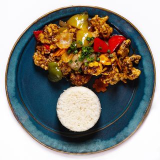 Говядина в кисло-сладком соусе (рис) 