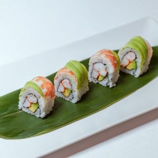 Rainbow poached prawn