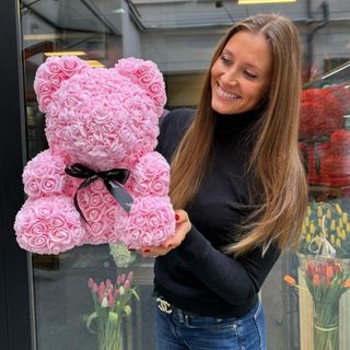Pink flower teddy 