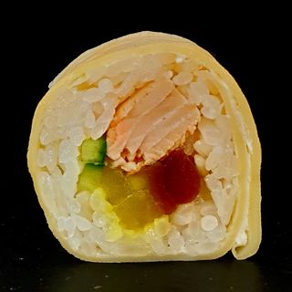 Tamago z pieczoną rybą