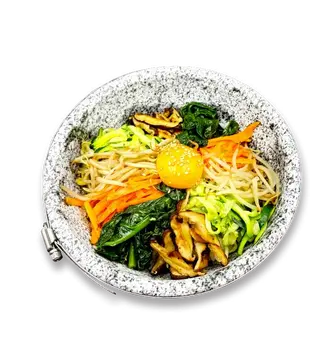 Dolsot bibimbap coreano  con carne