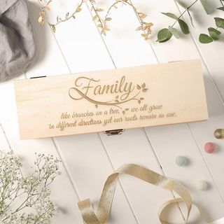Cutie de vin gravată - Family
