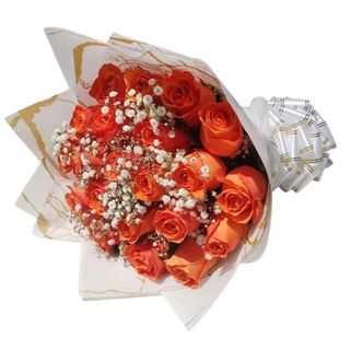 Orange Roses + 2 Free Choices of Cadburry