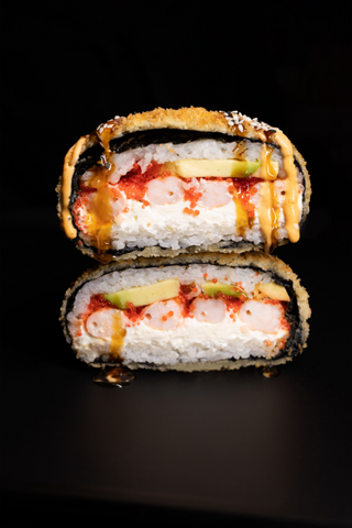 Burger z krewetkami tygrysia