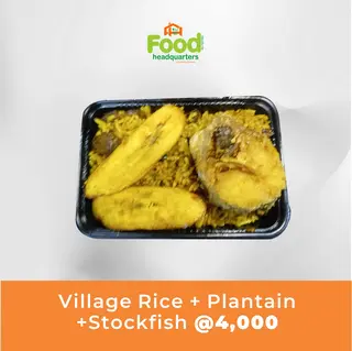 Village Rice + Plantain + Stockfish