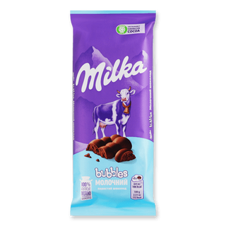 Шоколад молочний Milka Bubbles пористий (80г)