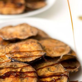 Berenjenas en tempura con Miel de Caña