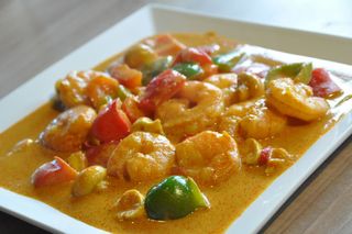 Gambas con salsa de curry