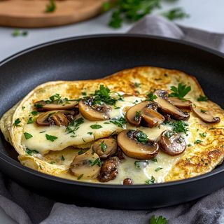 Omelette Aux Champignons & Fromage