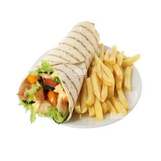 Plato De Shawarma De Pollo Con Patatas