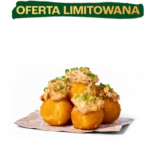 SMAŻONE KULKI SEROWE Z SOSEM KURKOWYM 4 SZT.