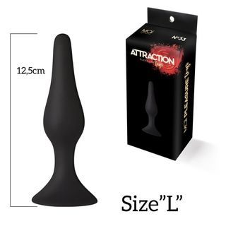 Plug Slim L Silicona N34 Negro 12,5X3,2Cm