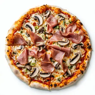 Pizza de Jamón y Champiñones