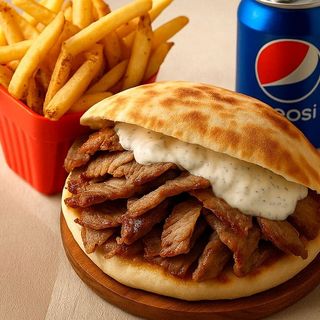 Menú Kebab Sólo Carne Y Salsa