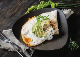 Quesadilla breakfast with chicken