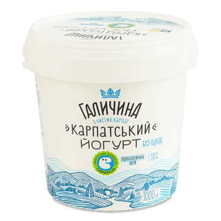 Йогурт «Галичина» «Карпатський» без цукру 3% (1000г)