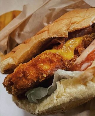 Cotoletta,doppio formaggio,patate