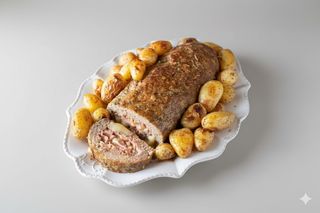 Polpettone con patate al forno