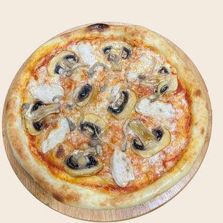 Пицца с цыпленком,грибами и страчателлой (350г)