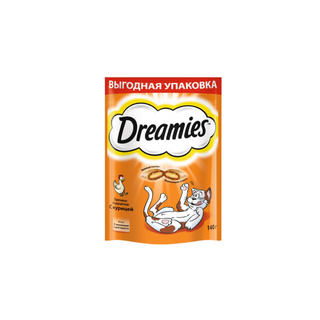 Лакомство для кошек Dreamies подушечки с курицей, 140г 4607065375355