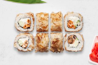 Філадельфія з мідіями в стружці тунця