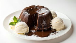 Безглутенов лава кейк с мини сладолед