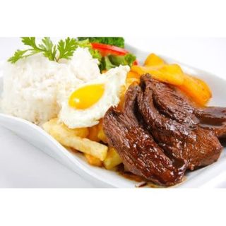 Plato Lomo Con Huevo Y Patatas