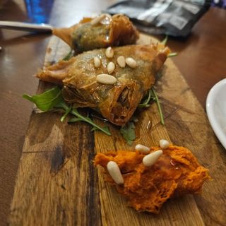 Pastela De Espinacas A La Crema Y Sobrasada