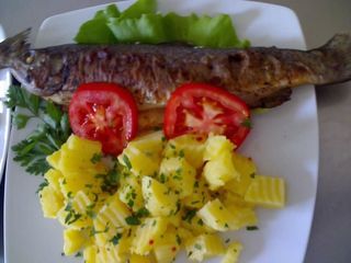 Biban de mare pe grill