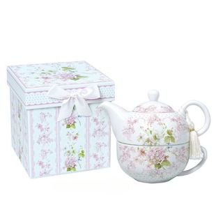 Čajnik sa šalicom porculan 810 ml, u poklon kutiji