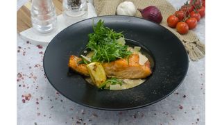 Risotto cu ciuperci si somon