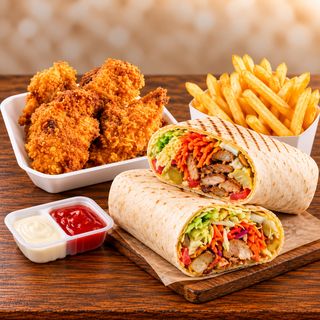 Combo 2 kebab de pui, crispy, 1 cartof pai, sos