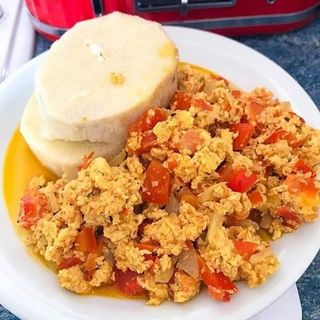 Boiled Yam and Egg Sauce