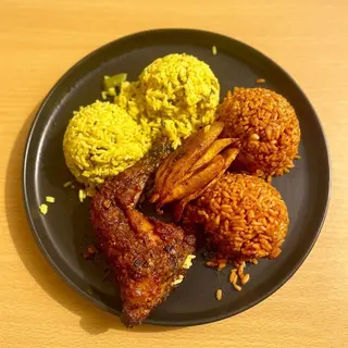Smokey Jollof & Fried Rice + Fried Fish