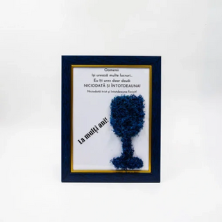 Tablou cu licheni - La multi ani - Special pentru domni 15x20