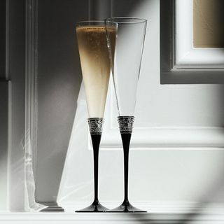 With Love Black Vera Wang set 2 pahare sampanie argintate