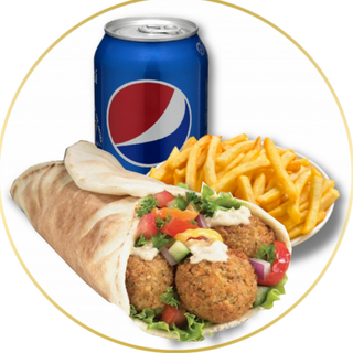 Menú De Durum Falafel, patatas y bebidas