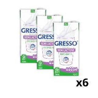 6x Leite Magro S/Lact. - Gresso 1L