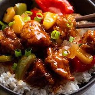 Pork wetfry with rice