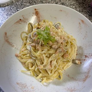 Spaghetti smoke Salmon    