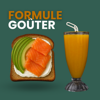 Toasts Fromage Blanc Avocat Saumon Fumé +Jus au choix