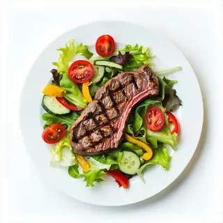 Controfiletto ai ferri con insalata mista