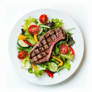 Controfiletto ai ferri con insalata mista