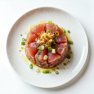 Tartare di tonno con cipollotti e zenzero 110 g - tonno, zenzero, cipollotti, limone