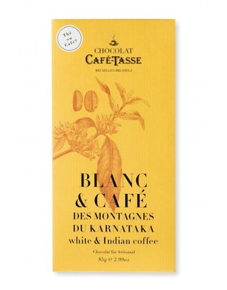 Café-Tasse белгийски шоколад - бял с кафе Индия (85г)