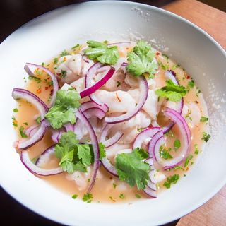 Ceviche de Pez Mantequilla y gambas