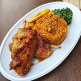 JOLLOF X PIECE OF GRILLED CHICKEN X PLANTAIN 